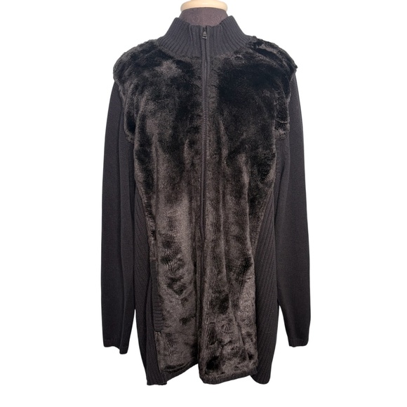Catherines Plus Size Black Sweater Jacket - Picture 1 of 11